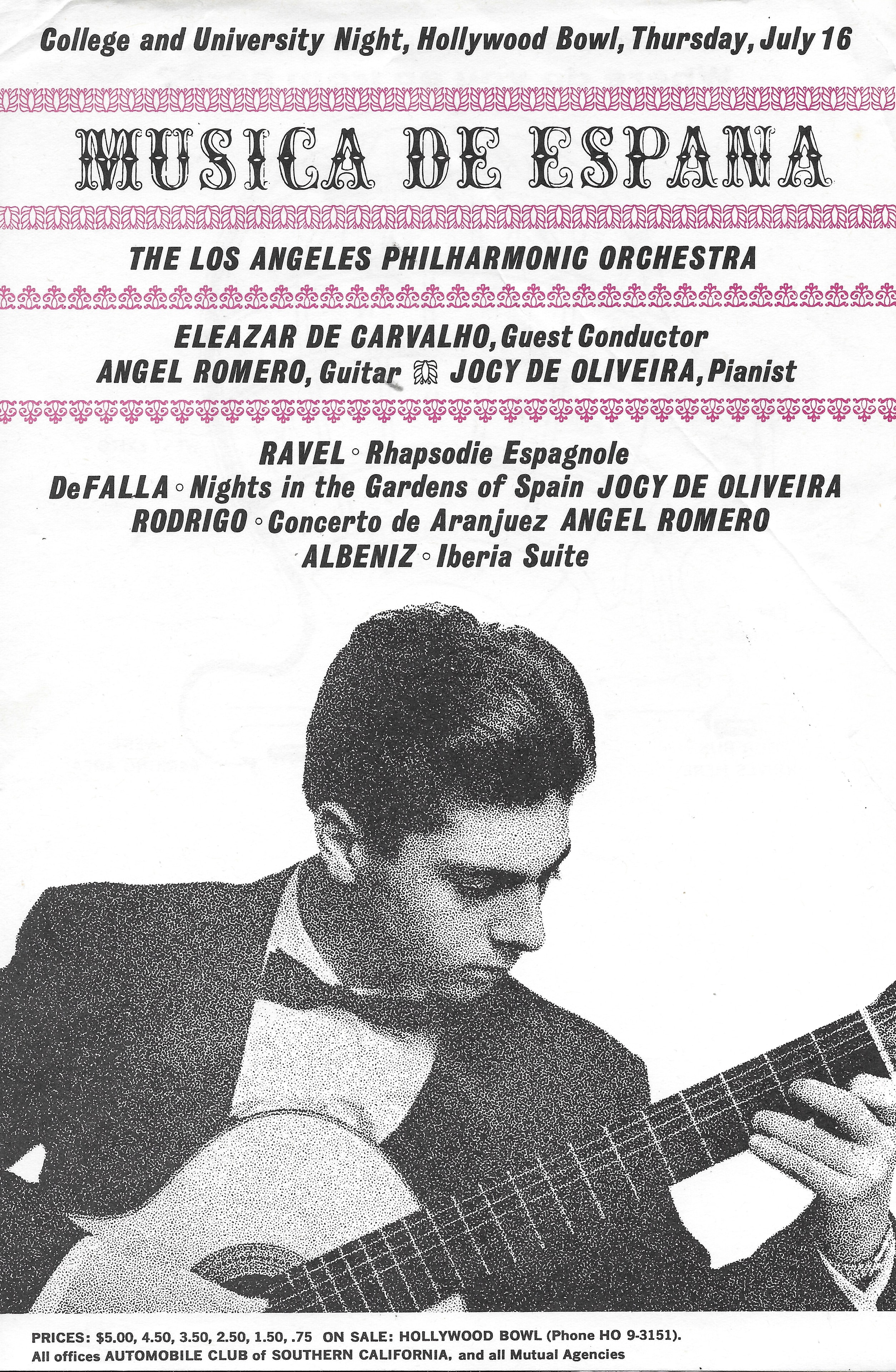 Program from the Hollywood Bowl, 1963