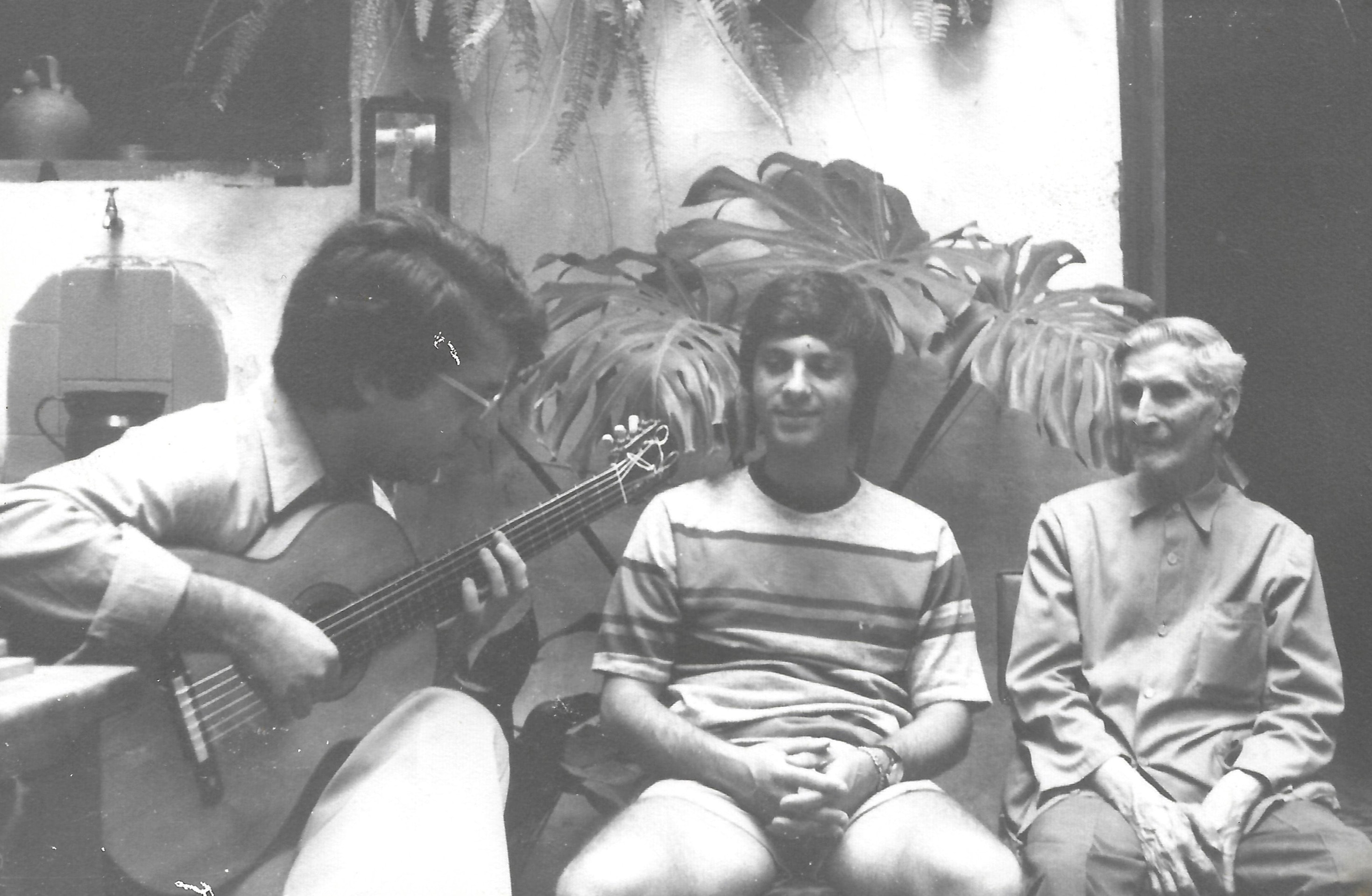 Angel and Pepe Romero with Miguel Rodriguez Sr. in Córdoba, Spain